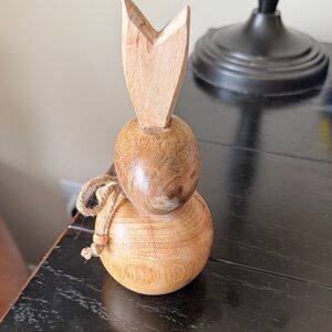 Wooden Bunny Figurine-EUC
